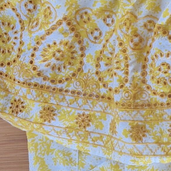 Lane Bryant Embroidered Eyelet Off Shoulder Blouse Boho Goldenrod 22 24 COTTON - Picture 14 of 16